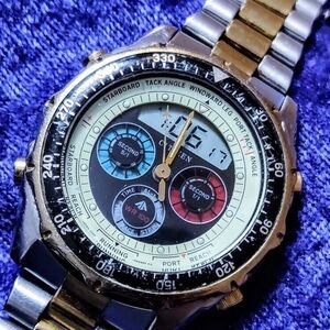 Citizen Vintage Yatchmaster Ana-Digital Mens Watch 2 Tone